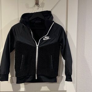 Nike Black and White Fleece Jacket